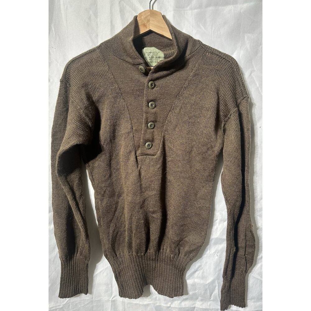 Vintage US Military Wool Knit Sweater Medium 38–40 DA Contract 100% Wool